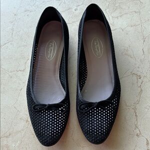 Talbots Black Perforated Ballet Flats